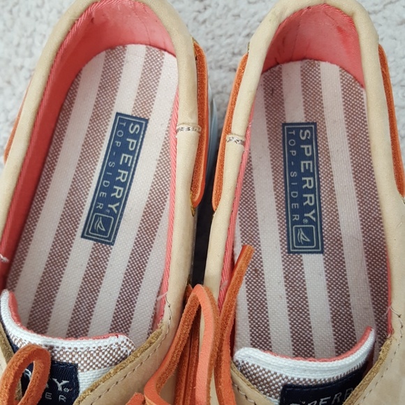 Sperry Top Sider canvas leather boat shoes sz 6.5M - Picture 6 of 8